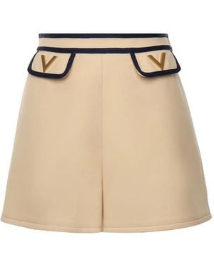 Valentino Garavani Vディテール ショートパンツ - ナチュラル