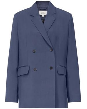 Loulou de Saison Regan Double-Breasted Notch-Lapel Jacket - Blue