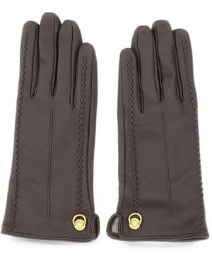 Gianni Chiarini Logo-Rivet Leather Gloves - Brown