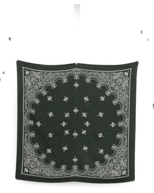 Destin Paisley-Print Wool Scarf - Green