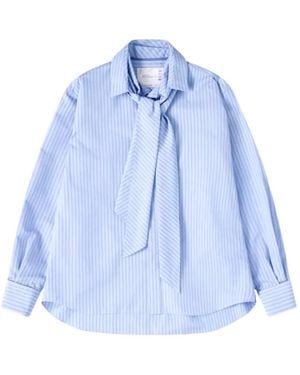 Sacai Striped Poplin Shirt - Blue