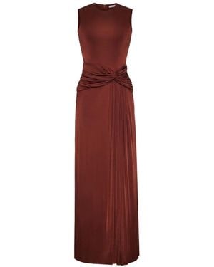 Adam Lippes Talitha Draped-Waist Dress - Purple