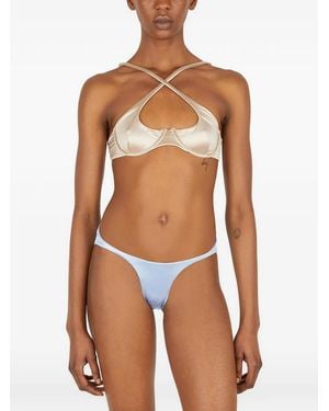 Isa Boulder Ruched Bikini Bottoms - Blue