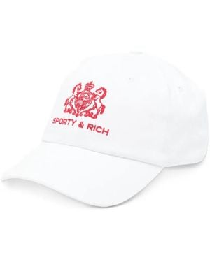 Sporty & Rich Logo-Embroidered Baseball Cap - White