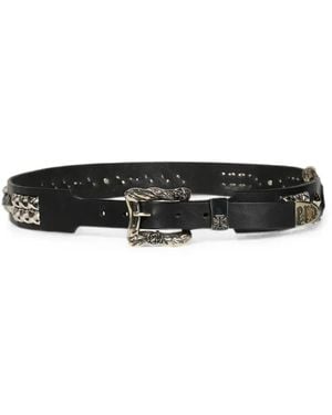 Enfants Riches Deprimes Johnny's Studded Leather Belt - White