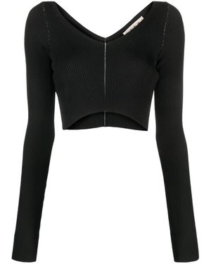 Marni リブニット クロップドトップ - ブラック