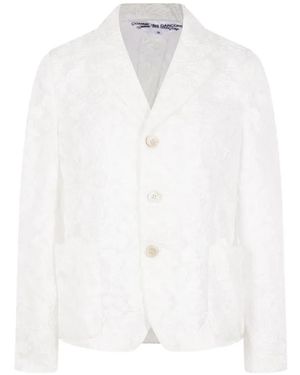Comme des Garçons Floral-Jacquard Blazer - White