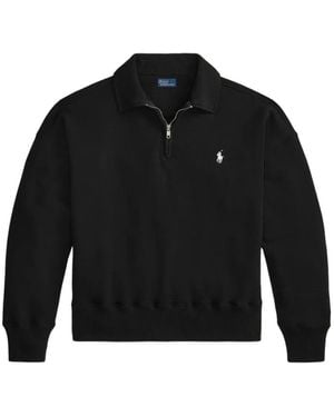 Polo Ralph Lauren Zip-Up Collar Polo Shirt - Black