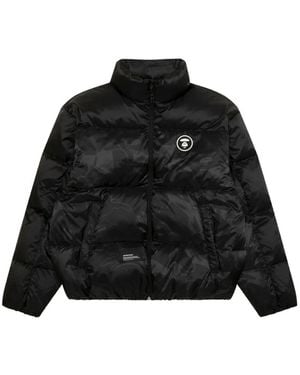 Aape By A Bathing Ape Moonface-Patch Camouflage-Print Padded Jacket - Black
