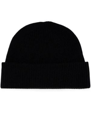 ZEGNA Ribbed-Knit Cashmere Beanie Hat - Black