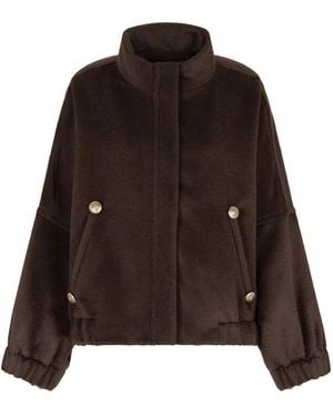 Giorgio Armani High-Neck Jacket - Brown