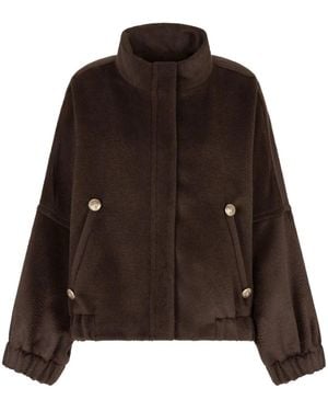 Giorgio Armani High-Neck Jacket - Brown