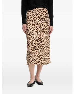 DKNY Leopard-Print Midi Skirt - Natural