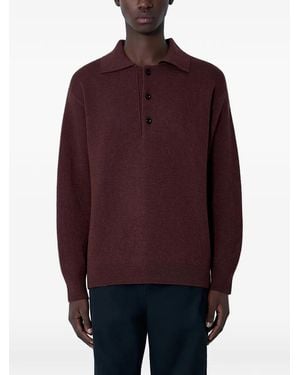 MHL by Margaret Howell Buttoned Knitted Polo Shirt - Purple