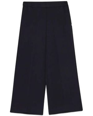 Ottod'Ame Elasticated-Waistband Wide-Leg Pants - Blue