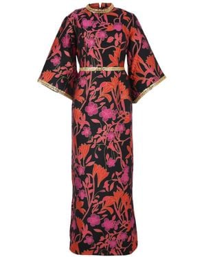 Baruni Mira Floral Maxi Dress - Red