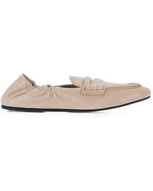 Miu Miu Mocasines De Piel Con Efecto Fruncido - Blanco