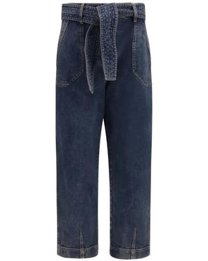 Giorgio Armani Vaqueros De Talle Alto Con Cinturón - Azul