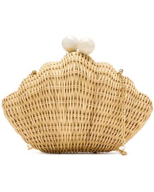Poolside Mini Shell-Shaped Clutch - Natural