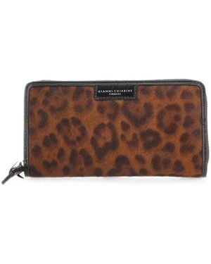 Gianni Chiarini Horsy Leopard-Pattern Wallet - Brown