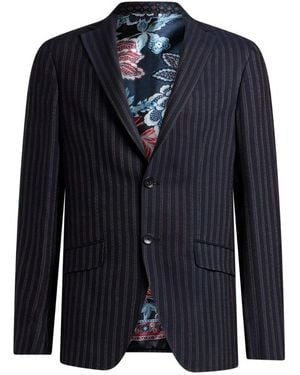 Etro Striped Wool-Blend Suit - Blue