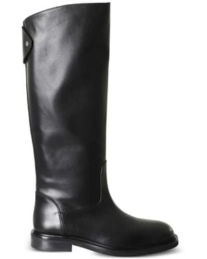 Poeve Kniehohe Stiefel Mit Klettverschluss - Schwarz