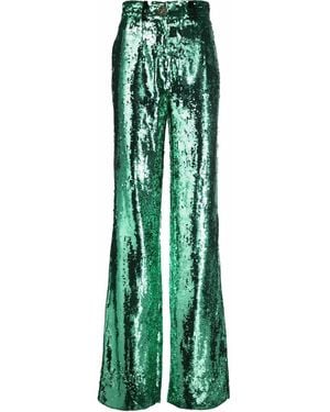 Philipp Plein Sequin-Embellished Wide-Leg Trousers - Green