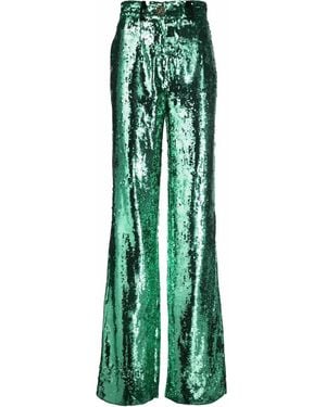 Philipp Plein Sequin-Embellished Wide-Leg Pants - Green