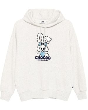 Chocoolate Felpa Con Stampa - Bianco