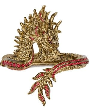 Roberto Cavalli Dragon-Motif Bracelet - White