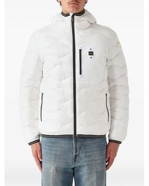Blauer Quilted Hooded Jacket - White
