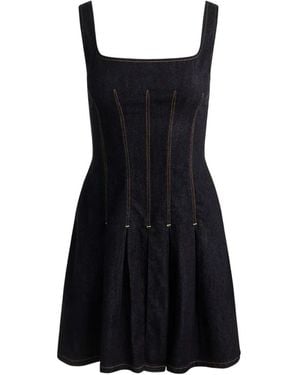 Alice + Olivia Hollis Flared Denim Mini Dress - Black