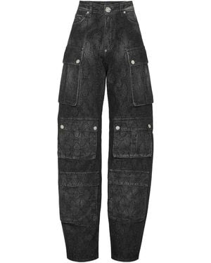 Philipp Plein Cargo Monogram Strass ジーンズ - ブラック