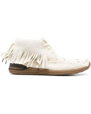 Visvim Shaman-Folk Fringed Desert Boots - White