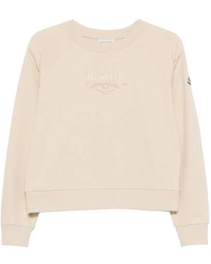 Moncler Logo-Embroidered Raglan-Sleeve Sweatshirt - Natural
