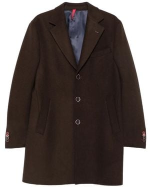 Manuel Ritz Slim-Fit Notched-Lapel Coat - Brown