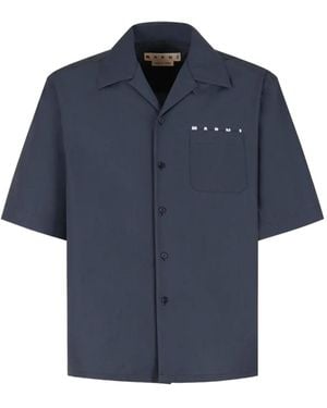 Marni Short-Sleeve Button-Up Shirt - Blue