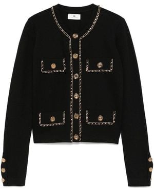 Elisabetta Franchi Chain-detail Cropped Cardigan - Black