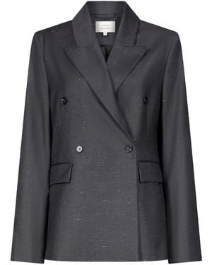 Loulou de Saison Norma Double-Breasted Peak-Lapels Blazer - Black