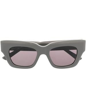 Balenciaga Logo-Plaque Square-Frame Sunglasses - Grey