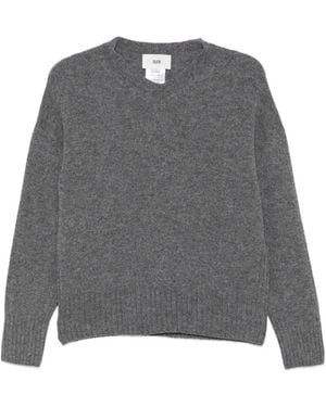 SOLOTRE V-Neck Knitted Sweater - Gray