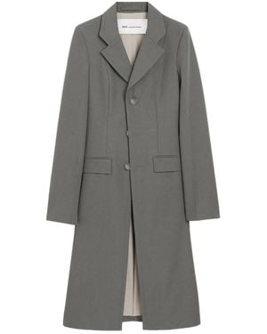 Ami Paris Button-Up Fitted Single-Breasted Coat - Gray