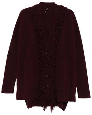 Masnada Fringed-Trim Cardigan - Purple