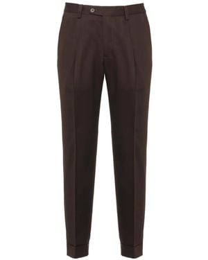 Devore Plissierte Hose Mit Umschlag - Grau