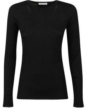 Majestic Filatures Ribbed Long-Sleeve Sweater - Black
