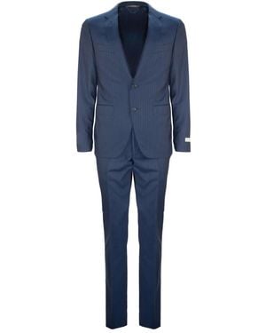 Canali Pinstripe-Print Wool Suit - Blue