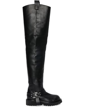 MSGM D-Ring Over-The-Knee Boots - Black