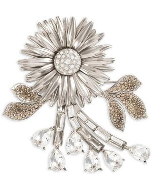 Dolce & Gabbana Broche Fleur À Strass - White