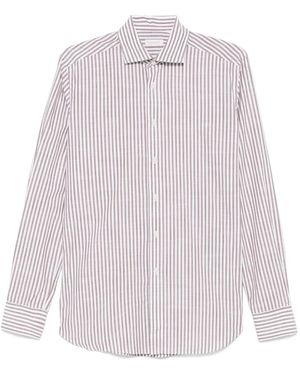 Glanshirt Striped Shirt - White