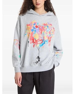 Desigual X Disney Mickey Mouse Graphic-Print Hoodie - Grey